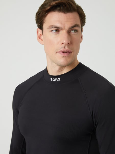 Björn Borg Borg Mock Neck Ls T-shirt Sort, XXL