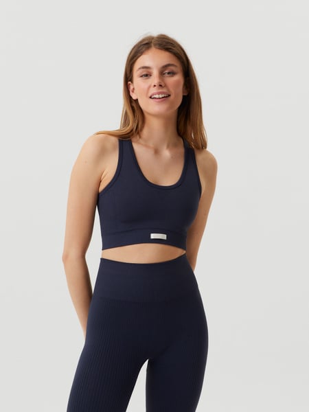 Björn Borg Studio Seamless Low Sports Bra Marineblå, M