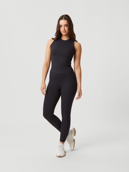 Björn Borg Studio Highwaist Rib Tights Sort, L