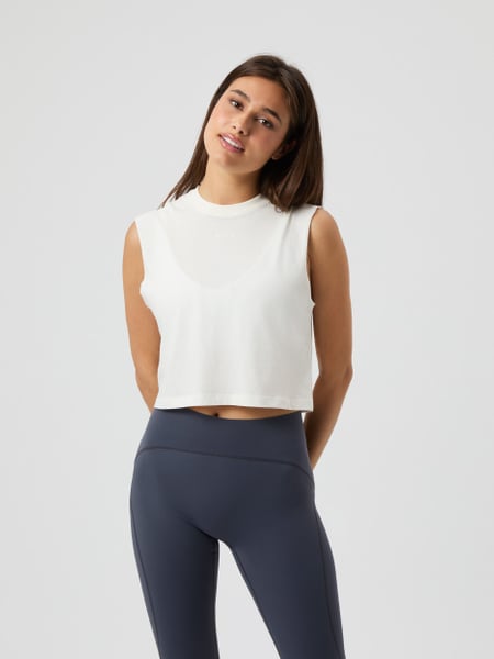 Björn Borg Borg Cropped Tank Top Hvid, XXL