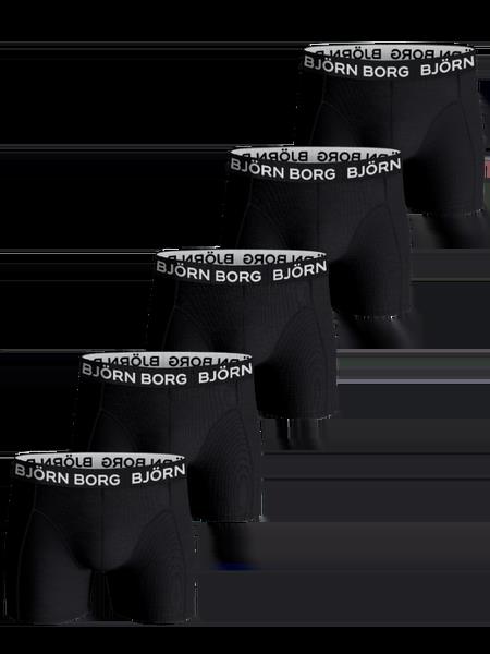 Björn Borg Cotton Stretch Boxers 5-pack Sort, 122-128