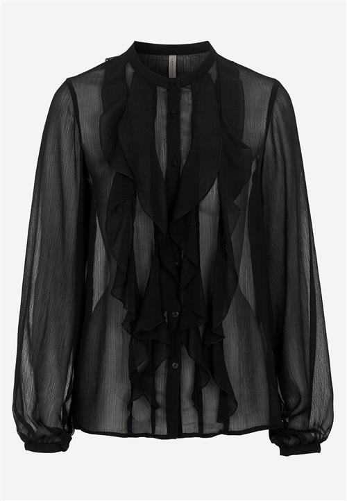 Soyaconcept Chiffonbluse med volanter