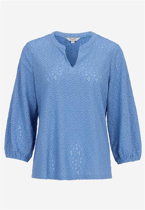 Cellbes of Sweden Jerseytop med broderet hulmønster