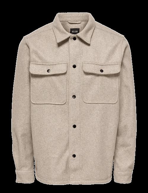 ONLY & SONS | Onsash Ovr Woolen Look Pkt Ls Shirt Noos | XL