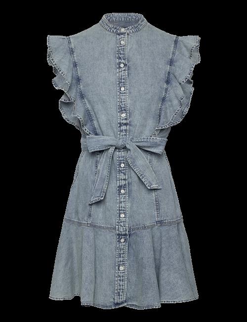 Lauren Ralph Lauren | Belted Denim Flutter-Sleeve Shirtdress | 44