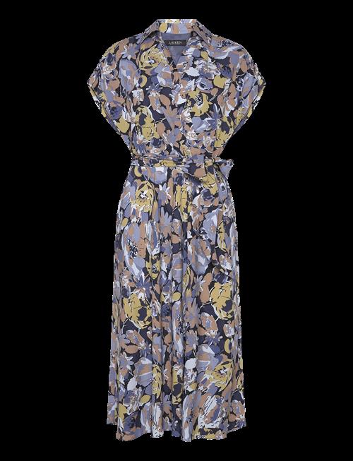 Lauren Ralph Lauren | Floral Belted Crepe Dress | 32