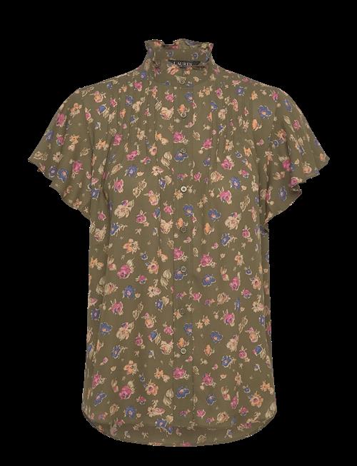 Lauren Ralph Lauren | Floral Georgette Flutter-Sleeve Shirt | M