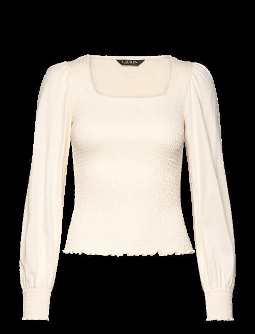 Lauren Ralph Lauren | Smocked Jersey Blouson-Sleeve Top | XL