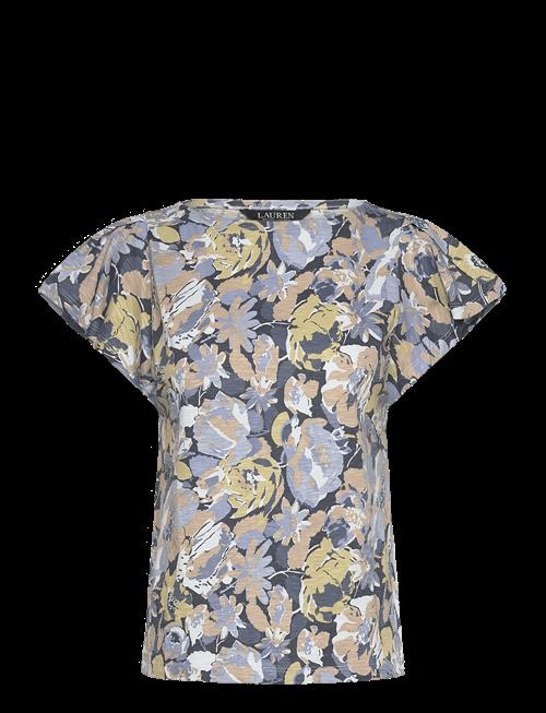 Lauren Ralph Lauren | Floral Slub Jersey Flutter-Sleeve Top | M