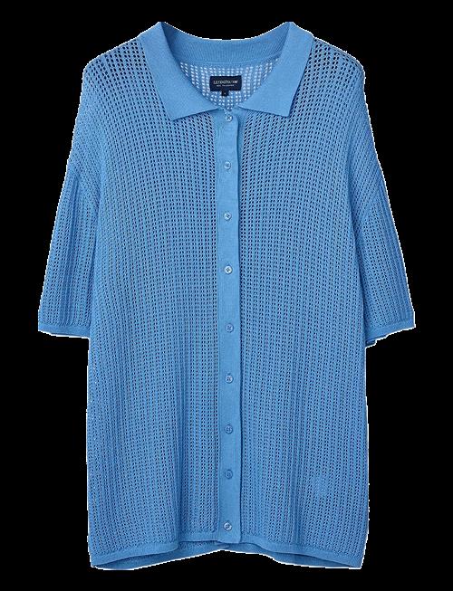 Lexington Clothing | Oversized Pointelle Knitted Short Sleeve Shirt | XS