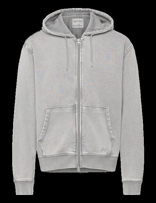 Brixtol Textiles | Bt Zip Hoodie Washed Grey | S
