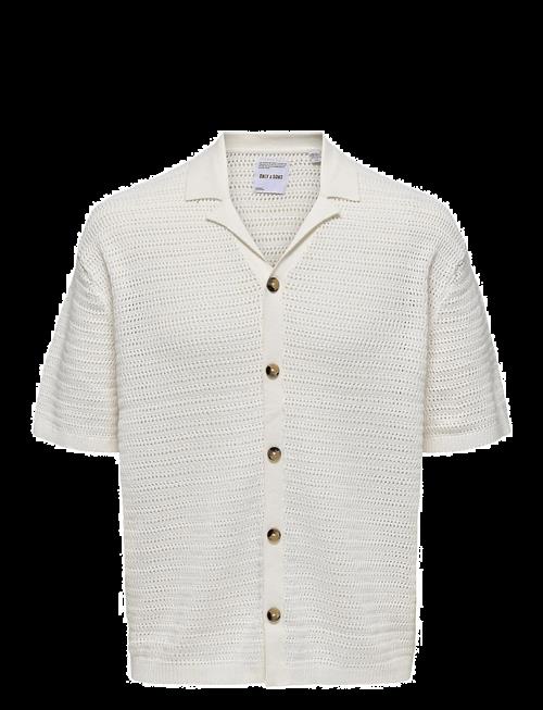 ONLY & SONS | Onsthiago Ovz 7 Ss Resort Crochet Shirt | XL