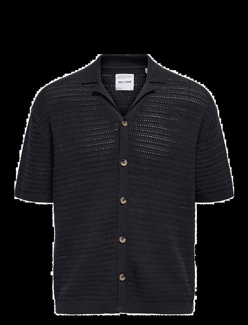 ONLY & SONS | Onsthiago Ovz 7 Ss Resort Crochet Shirt | M