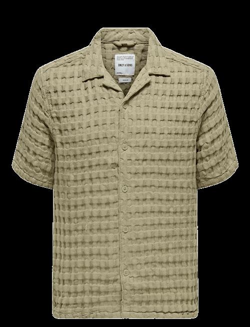 ONLY & SONS | Onsbraddock Reg Ss Resort Waffle Shirt | M