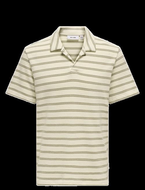 ONLY & SONS | Onsian Reg Stripe Struct Ss Resort Polo | S