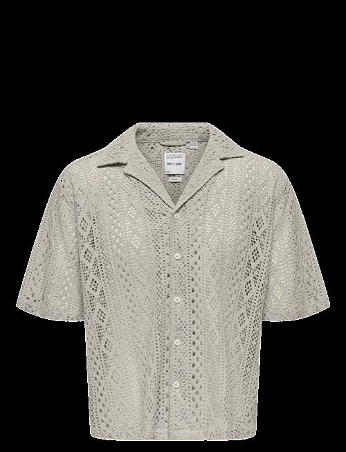 ONLY & SONS | Onsnovak Rlx Resort Ss Lace Shirt | M