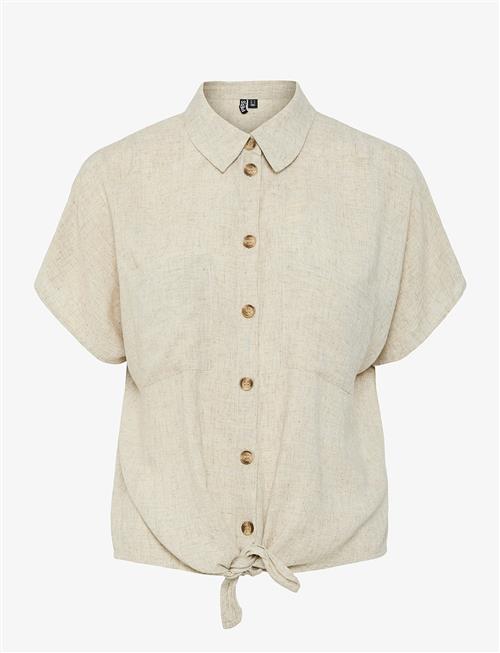 Pieces | Pcpia Linen Blend  Ss Tie Shirt Wvn Noos | XXL