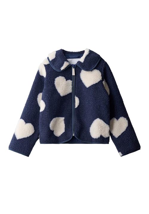Molo Unna Fleece Jacket Big Hearts Big Hearts 110 cm  Blå  110 cm  Piger