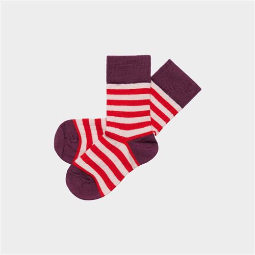 FUB 2-Pack Classic Striped Socks Violet Classic Red Violet Classic Red 29-32 EU  Rød  29-32 EU  Drenge, Piger