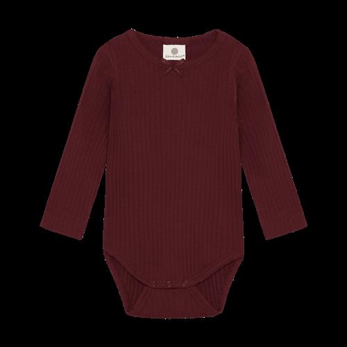 EnFant Body LS Pointelle Burgundy Burgundy-68 cm  Rød  68 cm