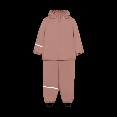 Celavi Rainwear Set w. fleece Burlwood Burlwood-80 cm  Lyserød  80 cm