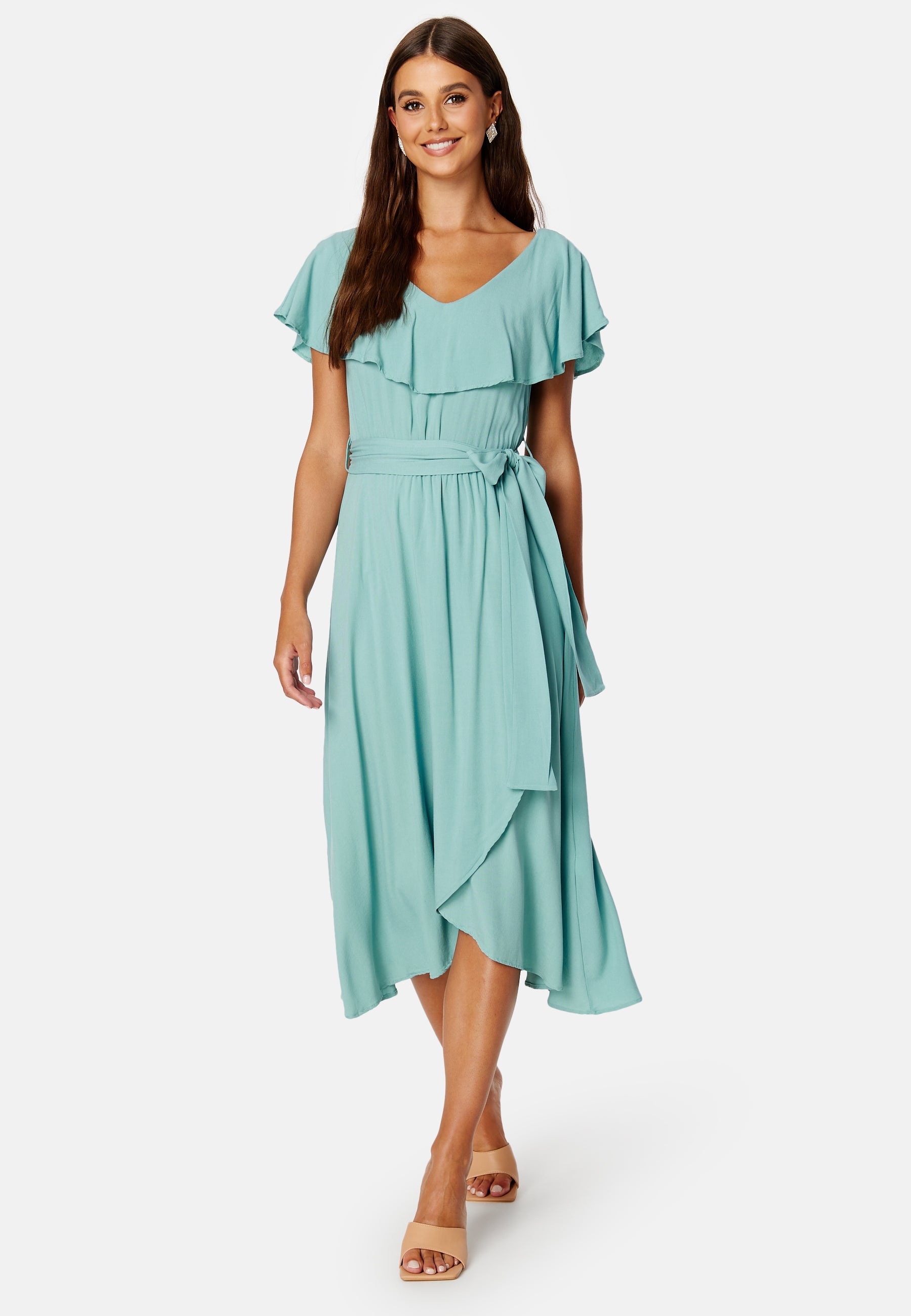 Trendyol Saga Flounce Wrap Dress