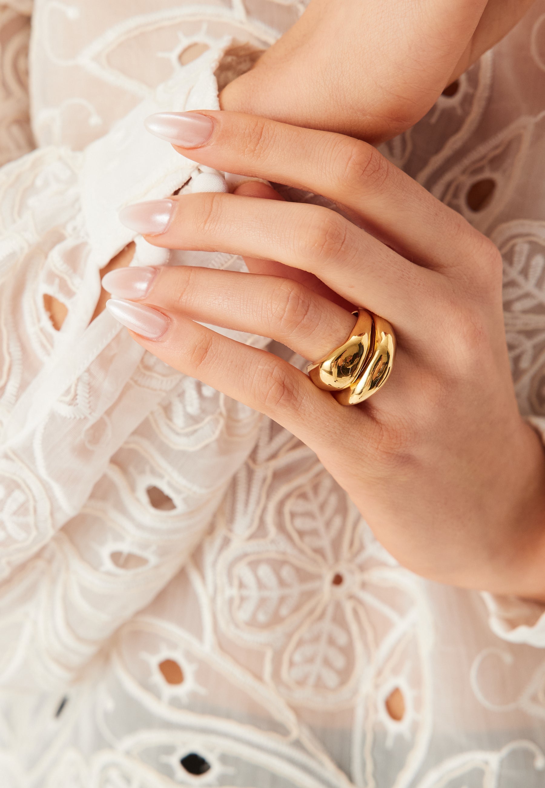 Pilgrim Dune Rings, 2-in-1 Set, Gold-p