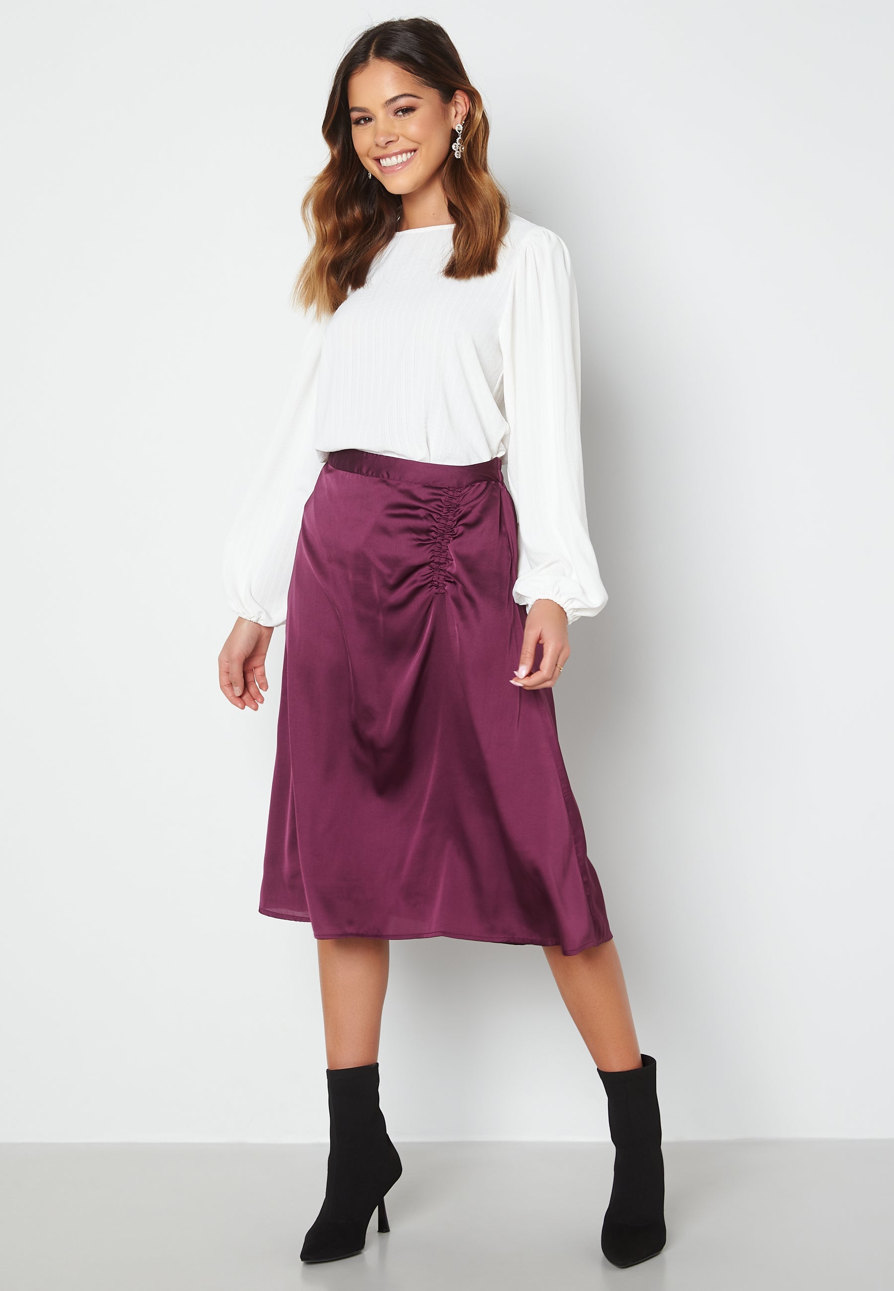 VERO MODA Cristy H/W Rouching Slit Skirt