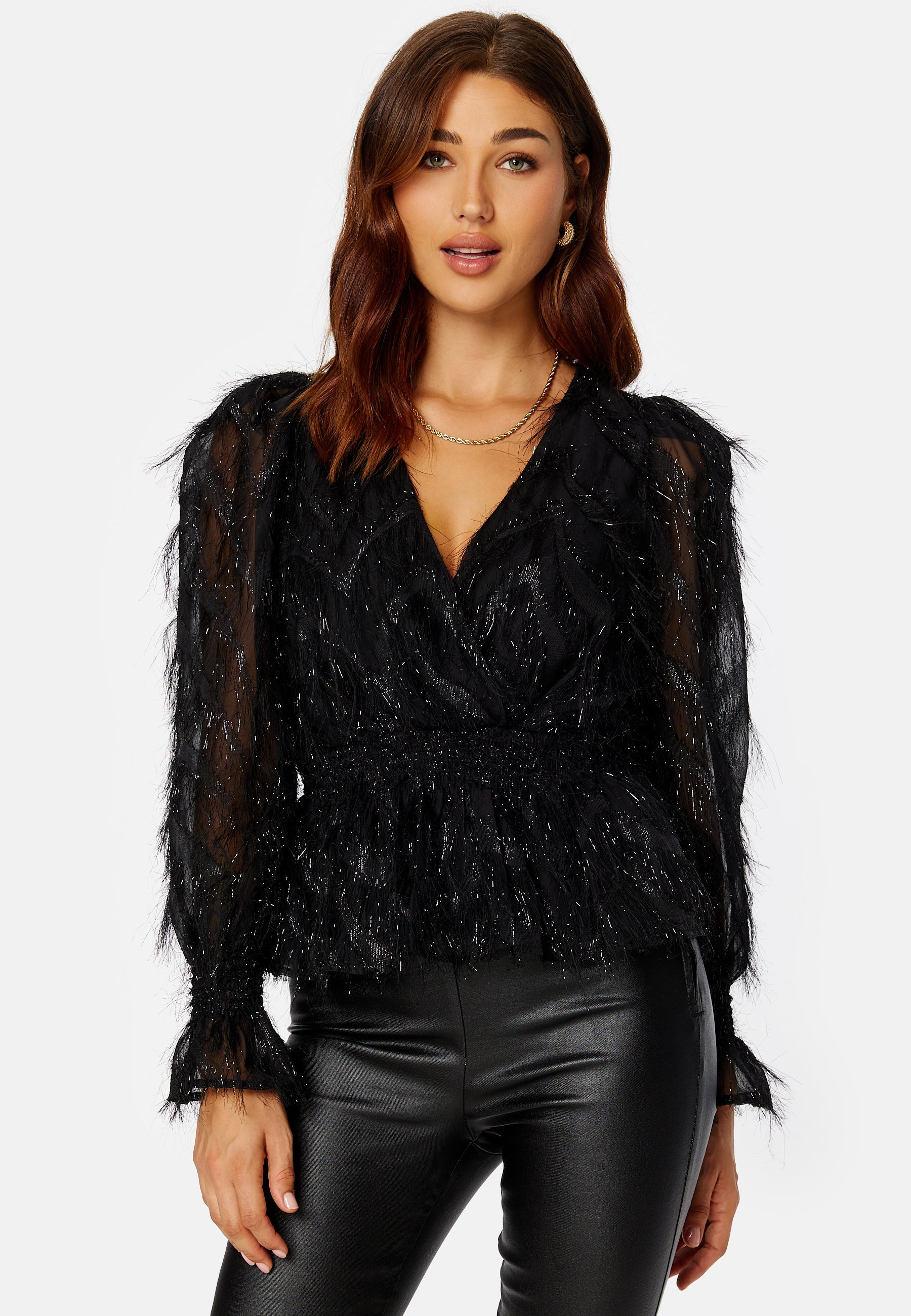 VILA Feather L/S V-Neck Top
