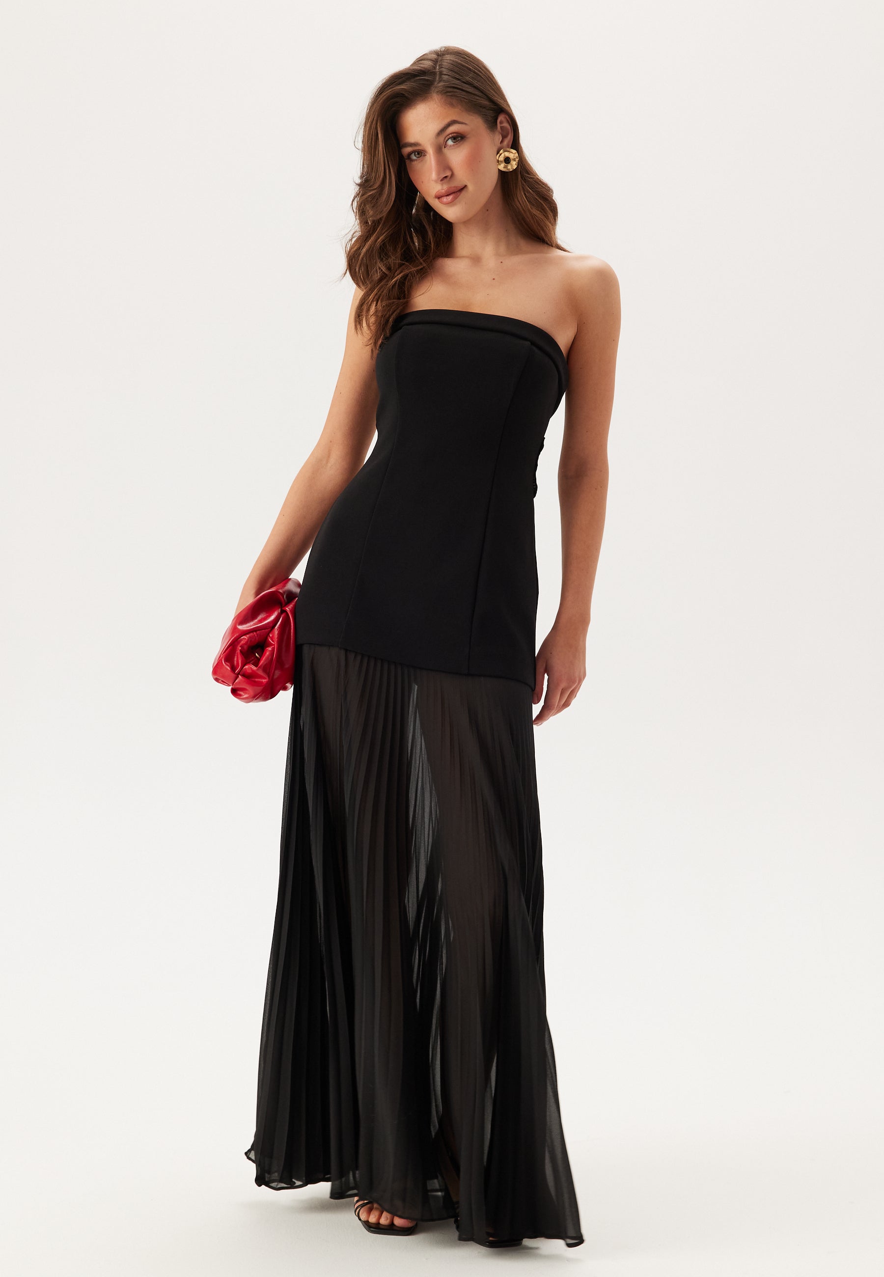 FOREVER NEW Bethie Strapless Sheer Skirt Dress