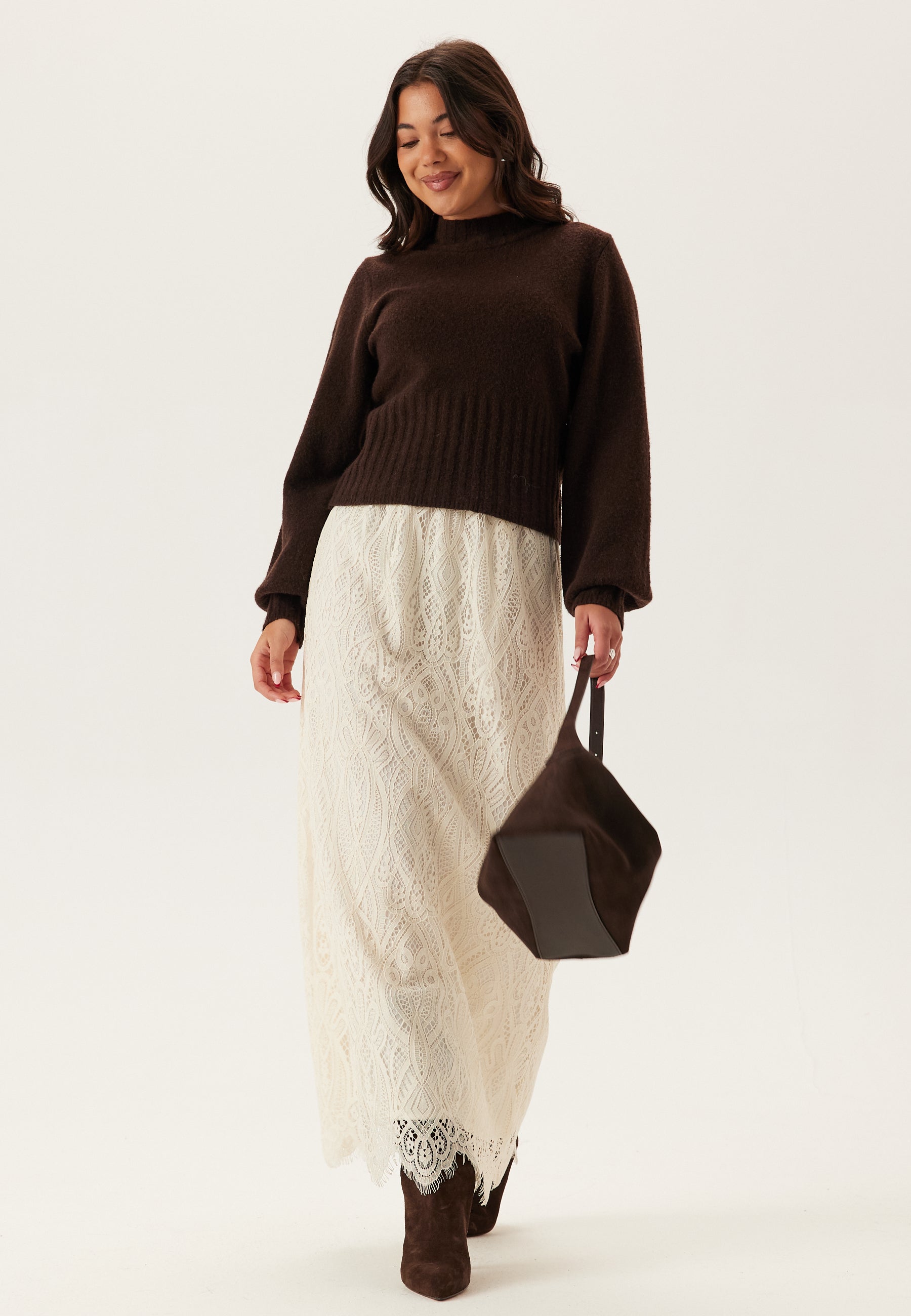 Emelie Olson X Bubbleroom Lace Maxi Skirt