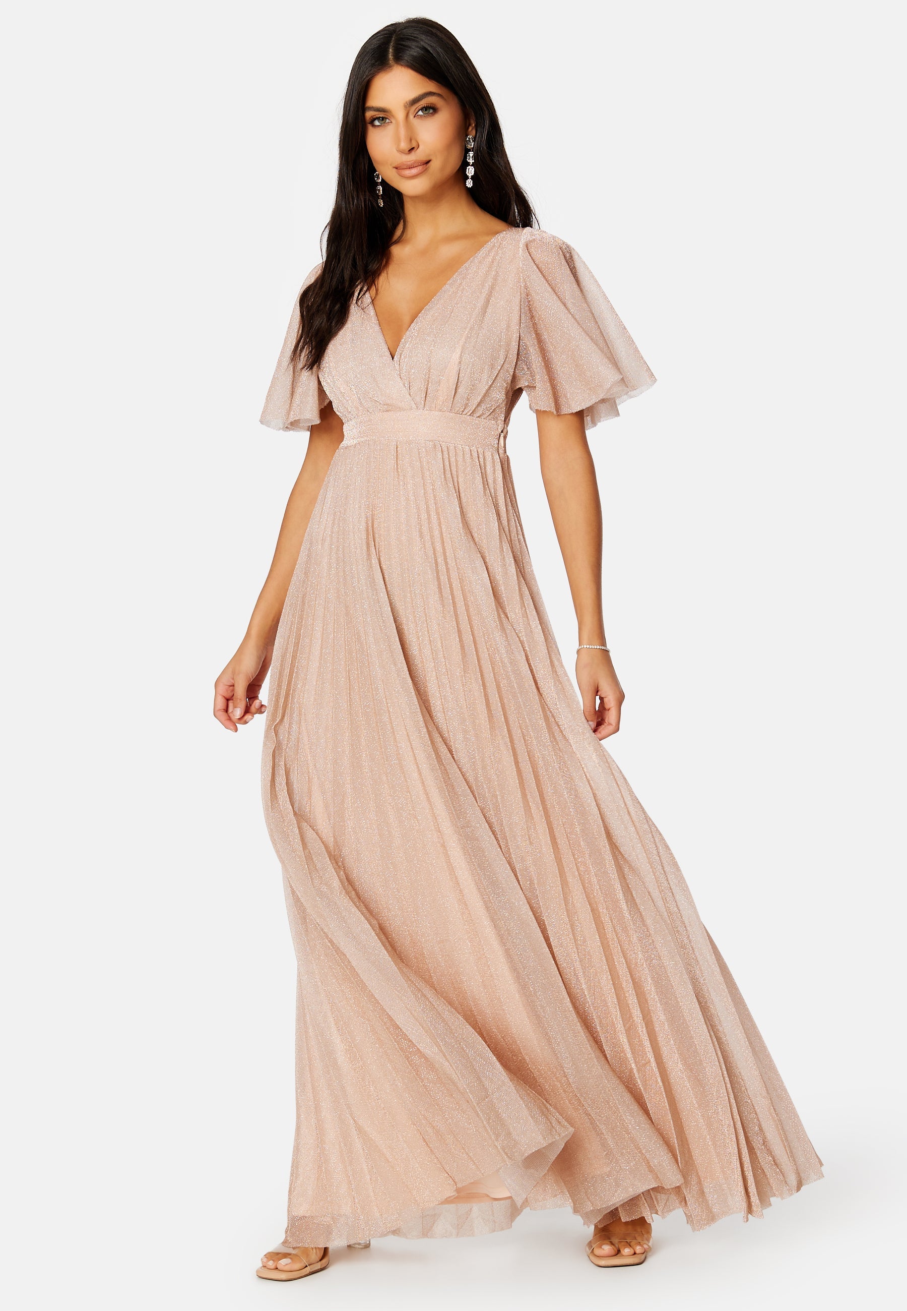 Goddiva Flutter Glitter Dress