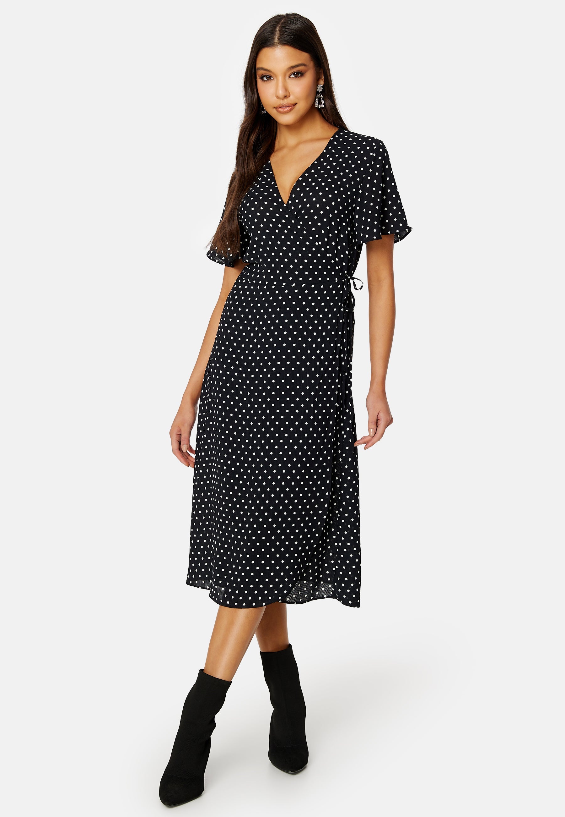 VILA Ninna S/S Wrap Midi Dress