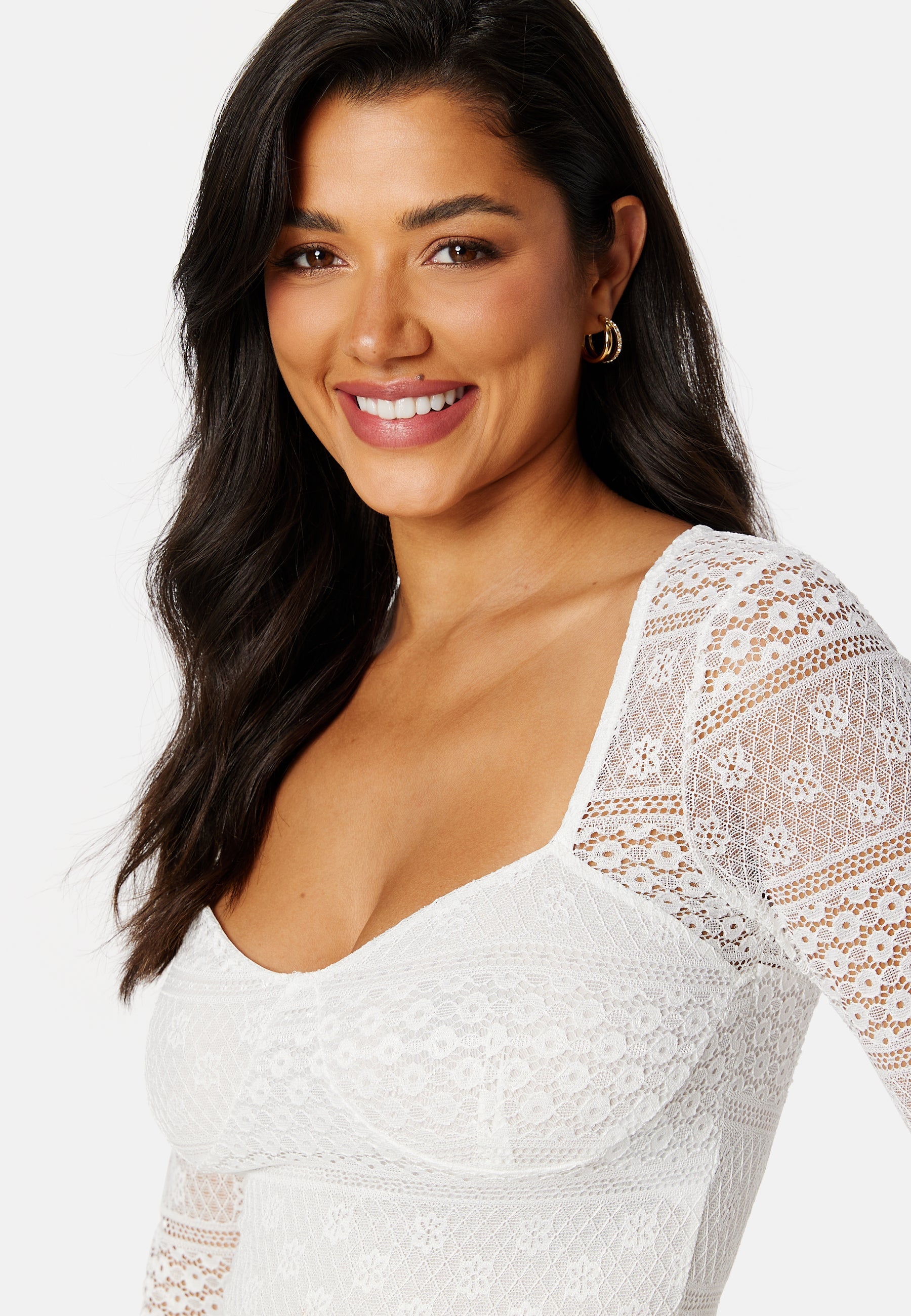 BUBBLEROOM Lace L/S Bustier Top