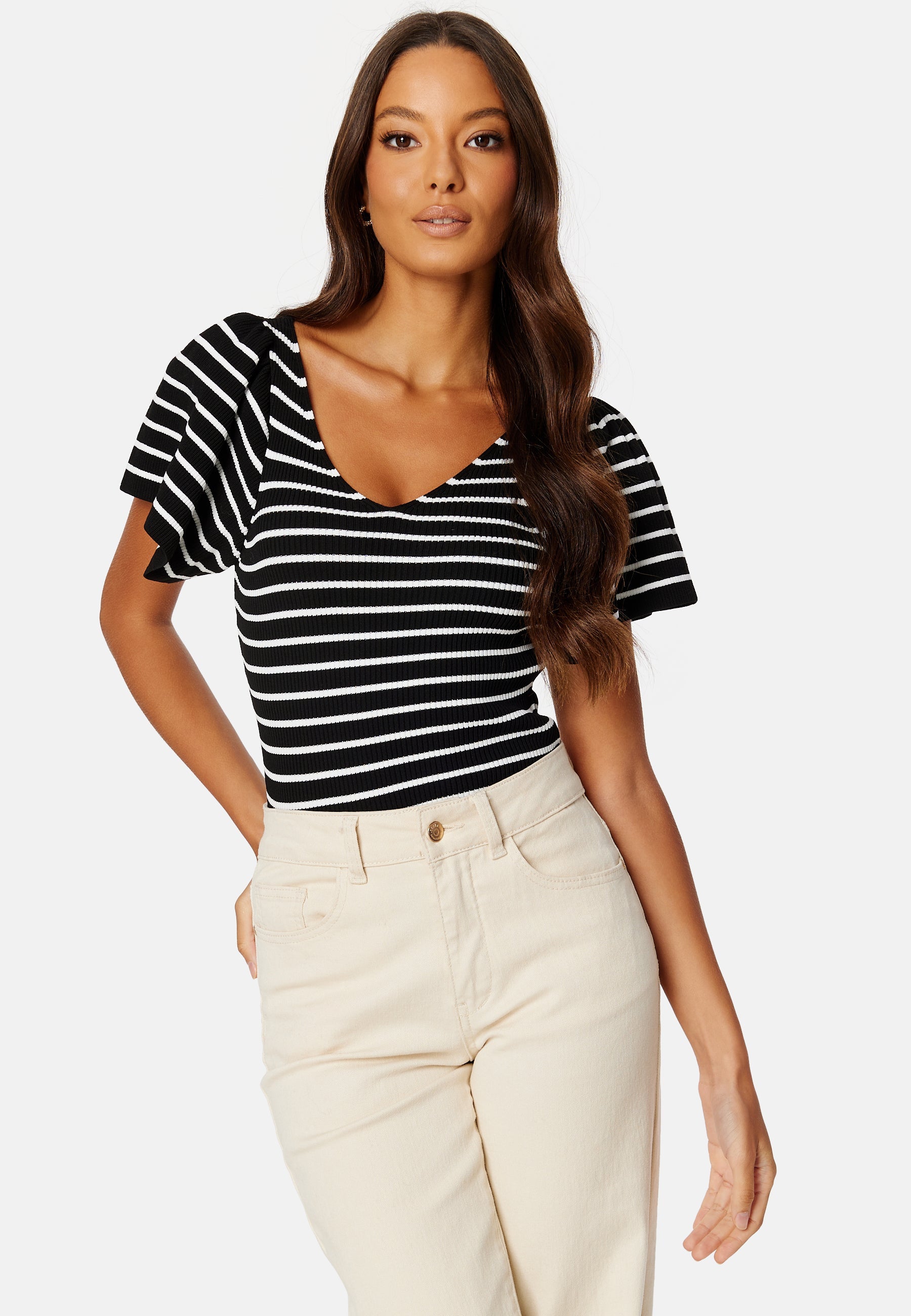 ONLY Onllleelo Stripe Back Pullover Knit