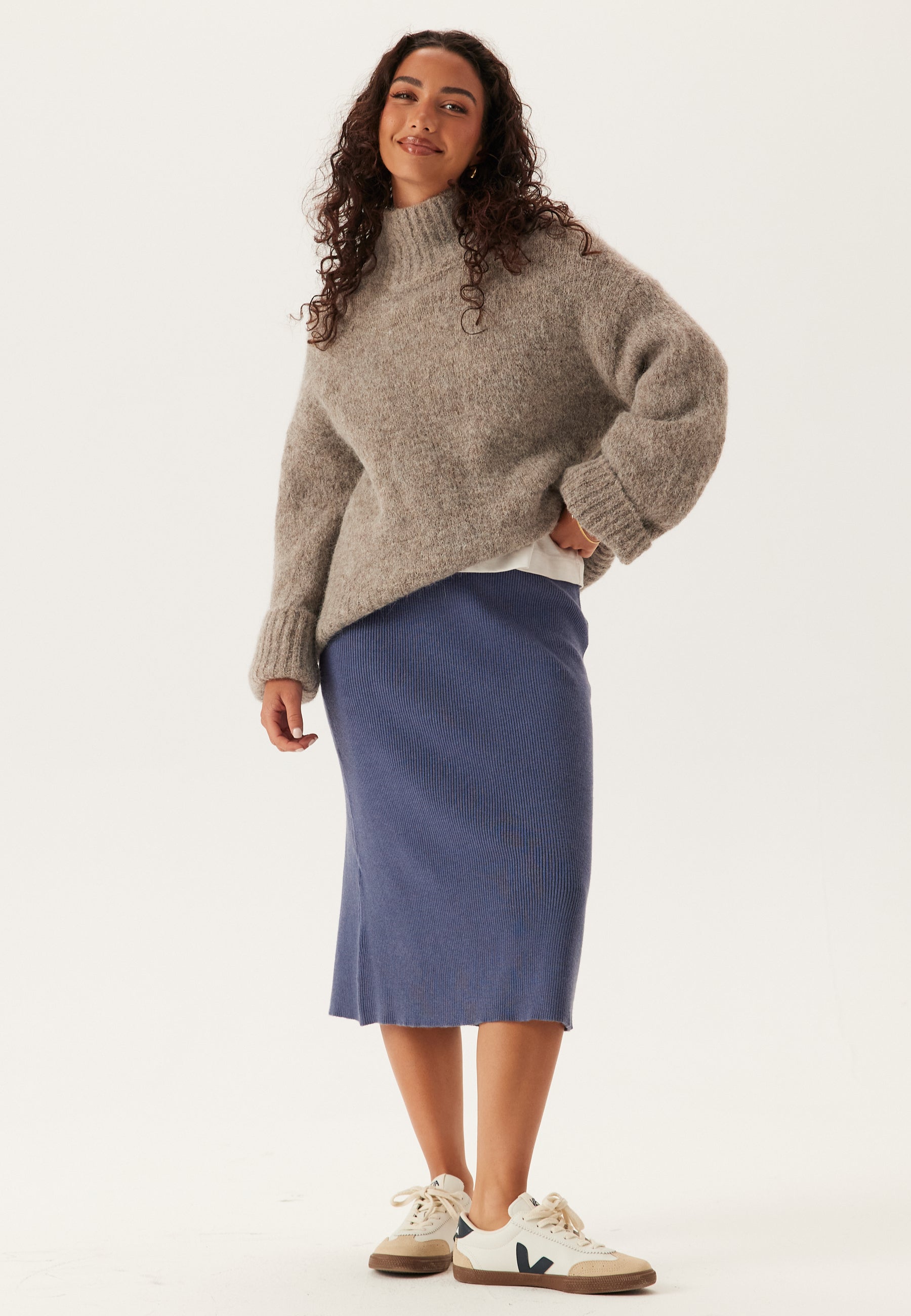 VILA Vicomfy A-Line Knit Skirt