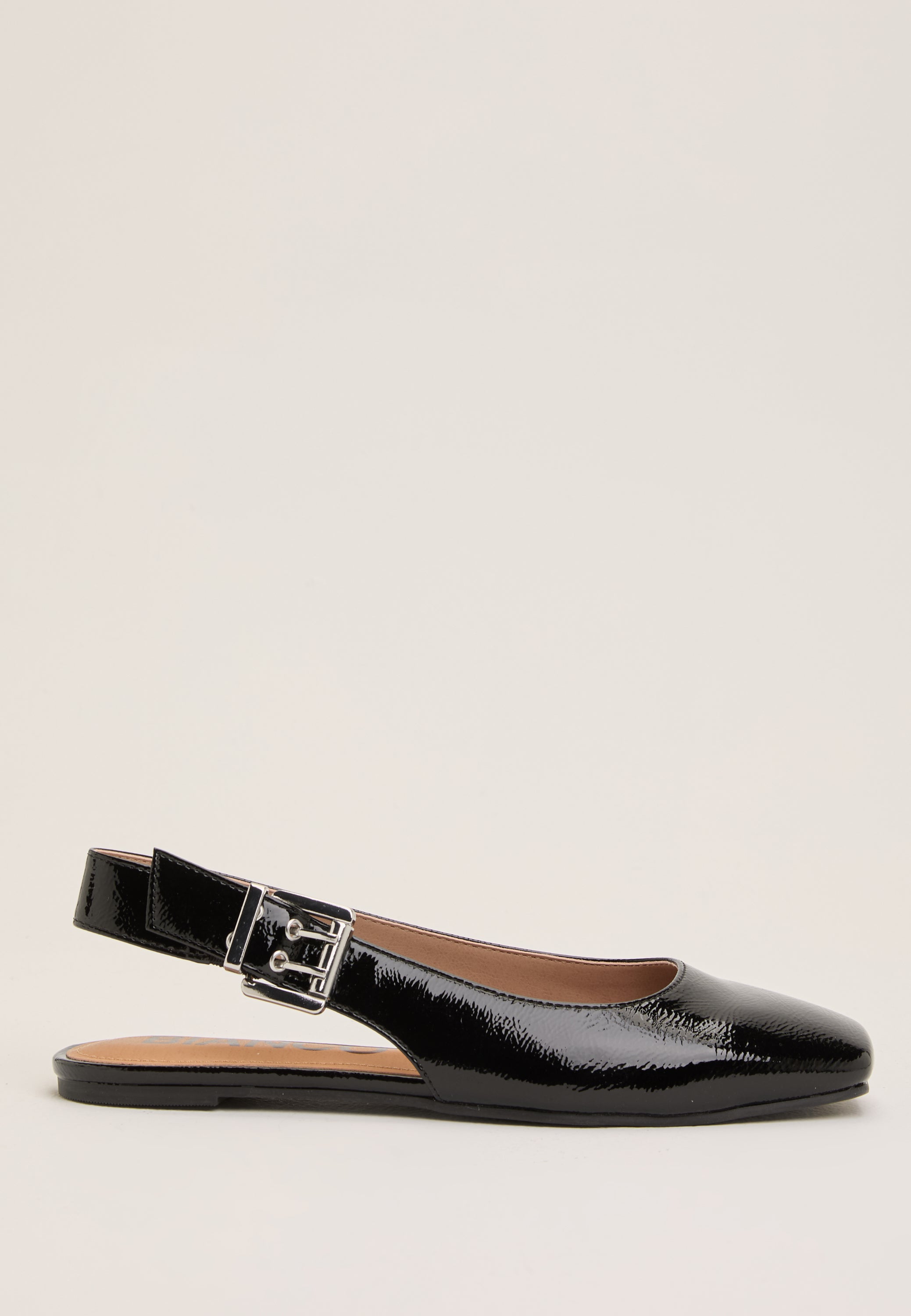 BIANCO Biarose Karré Flat Buckle Slingback Faux Leather