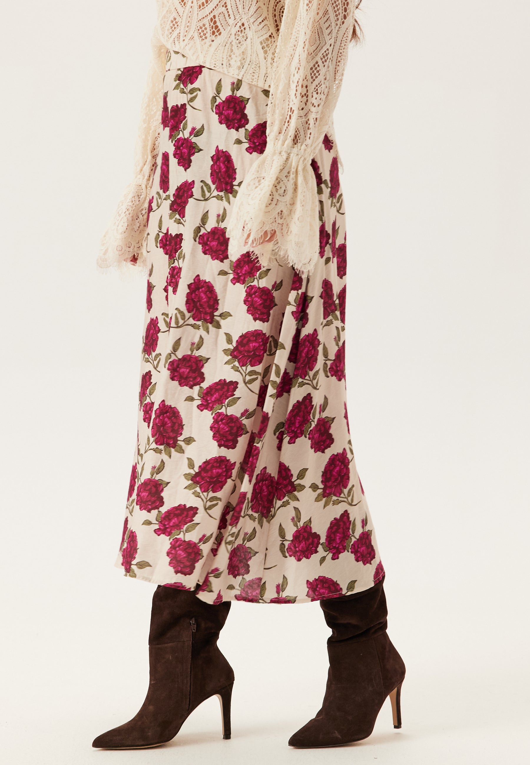 Emelie Olson X Bubbleroom Printed Midi Skirt