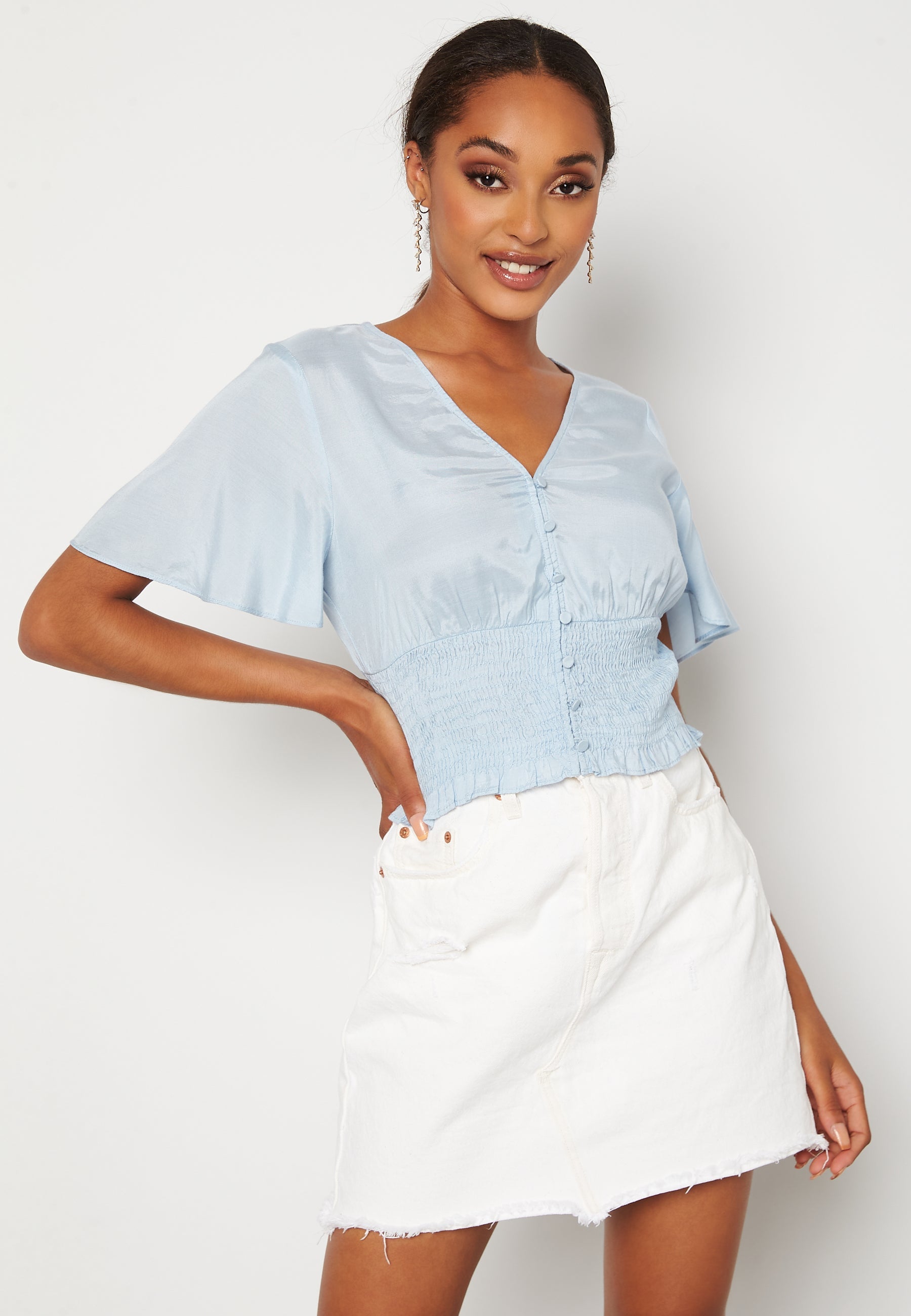 VERO MODA Kamilie 2/4 V-Neck Smock Top