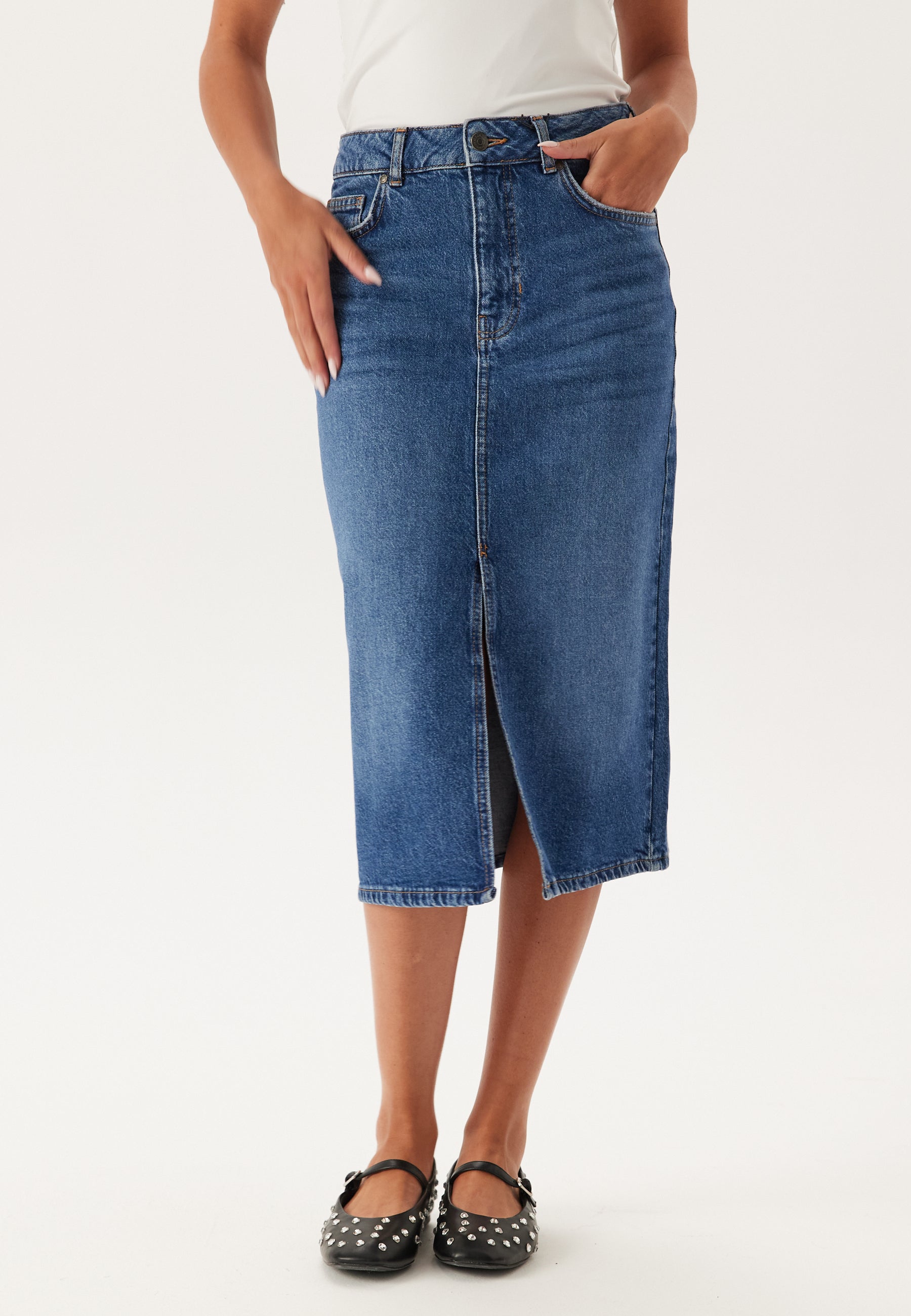 OBJECT Objellen Mw Midi Denim Skirt