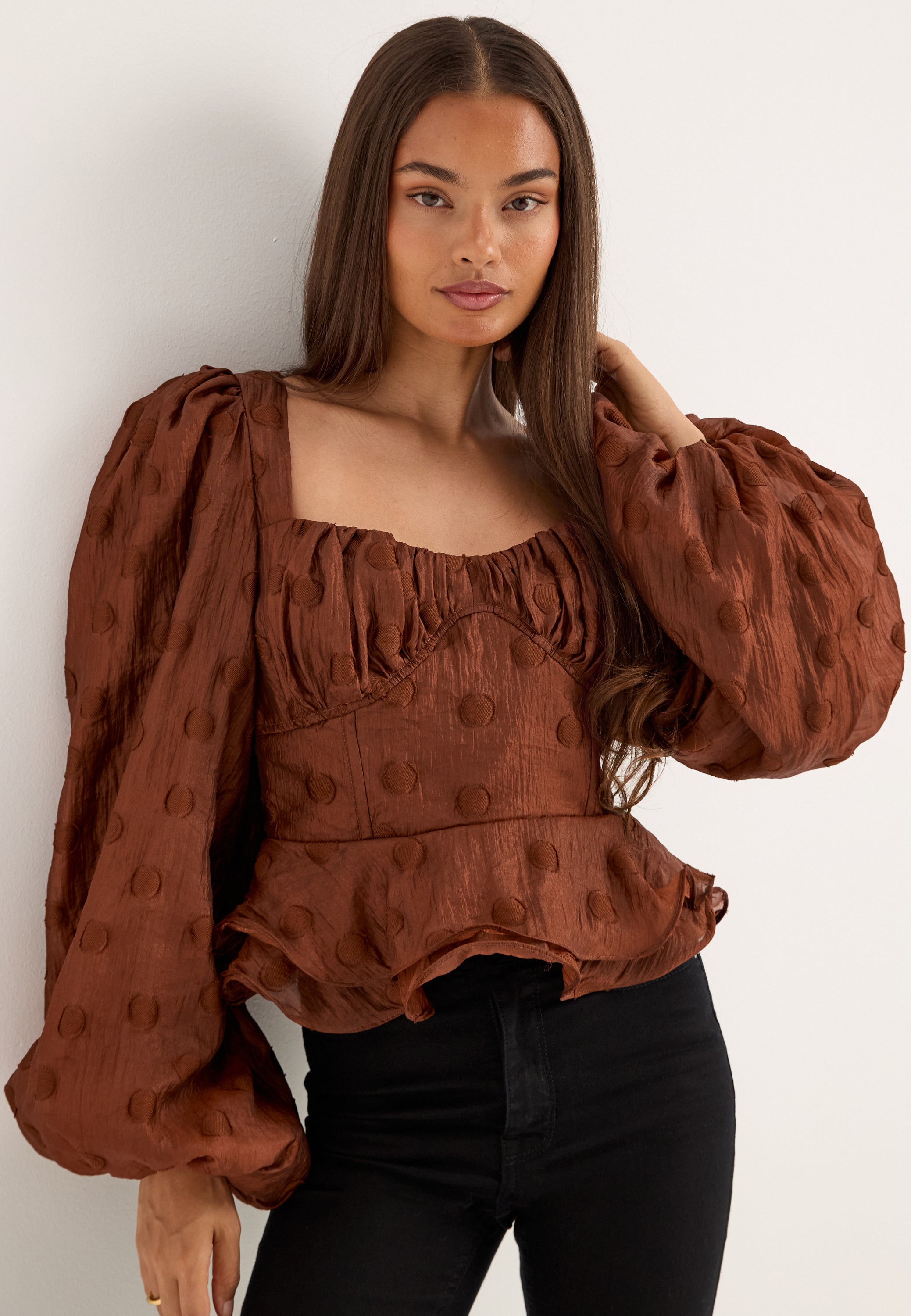 BUBBLEROOM OCCASION Corset Puff Sleeve Blouse