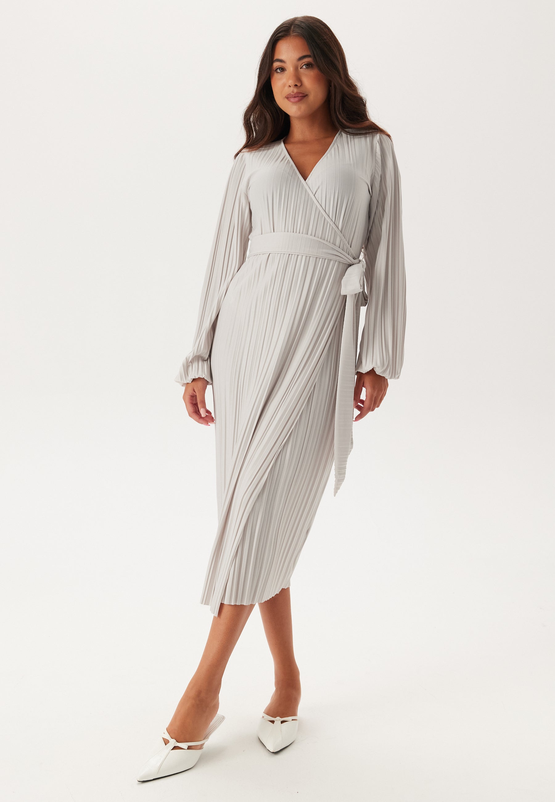 BUBBLEROOM Pleated Wrap Dress