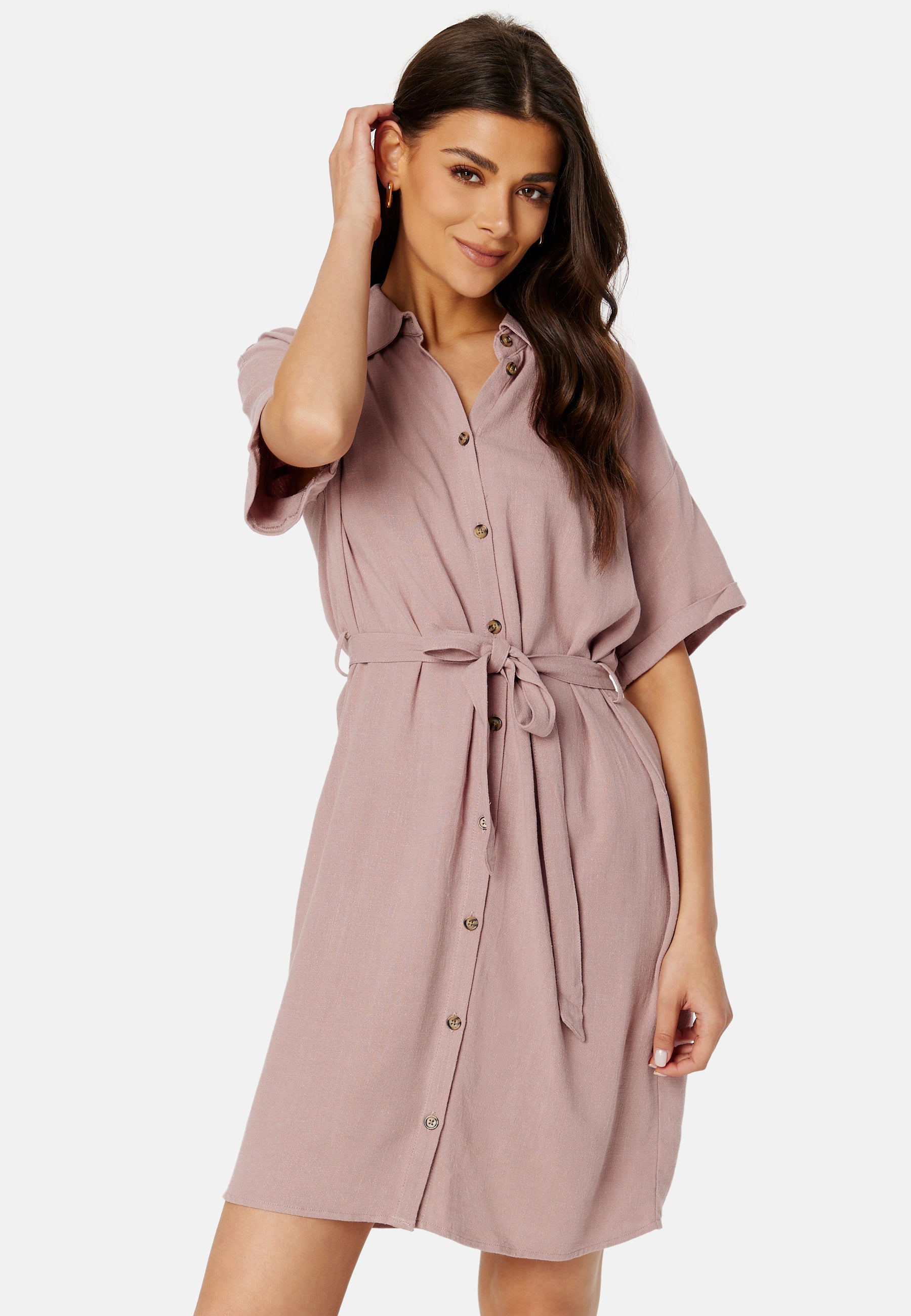 Pieces Pcvinsty Linen Shirt Dress