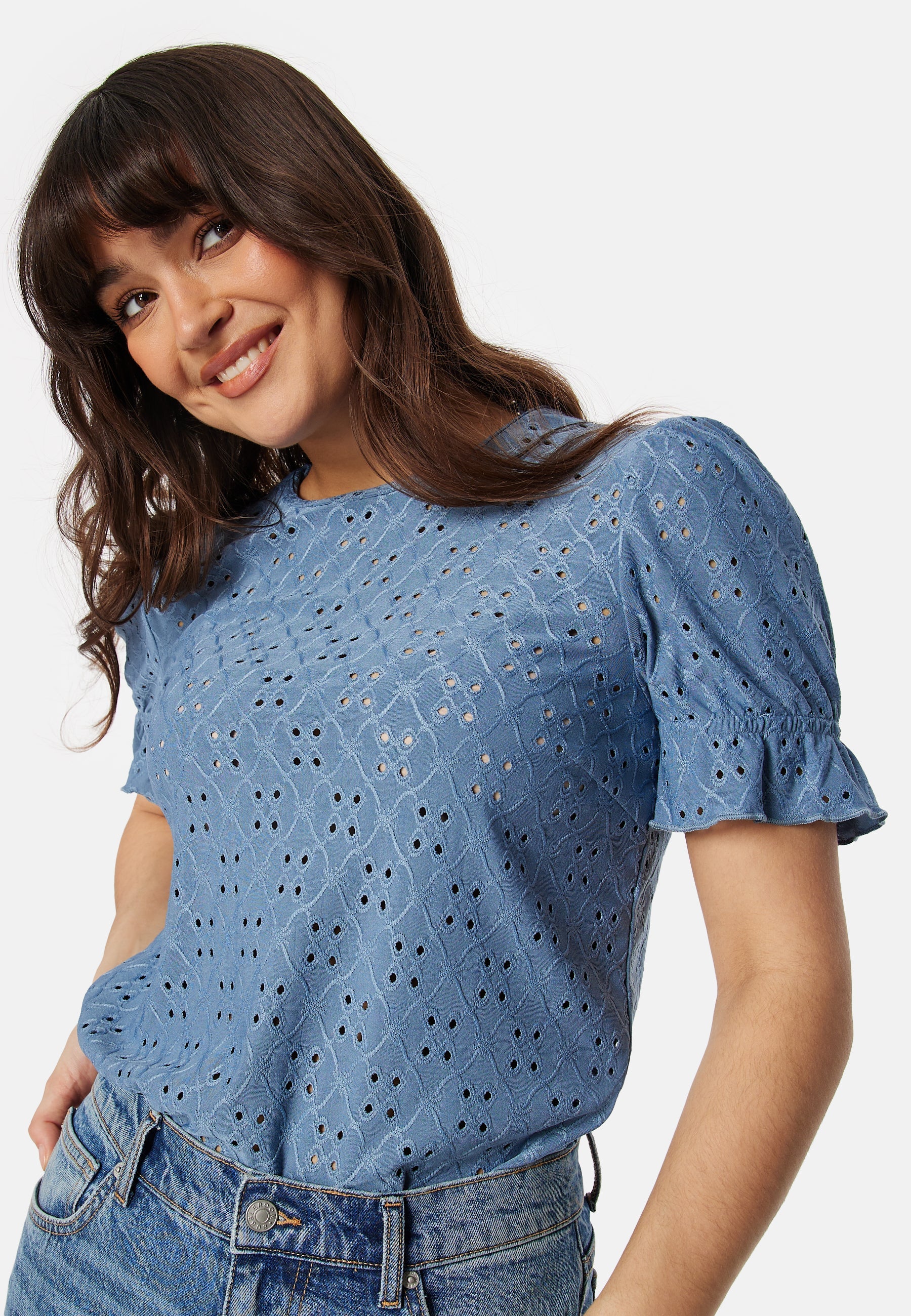 VILA Vikawa S/S Flounce Top
