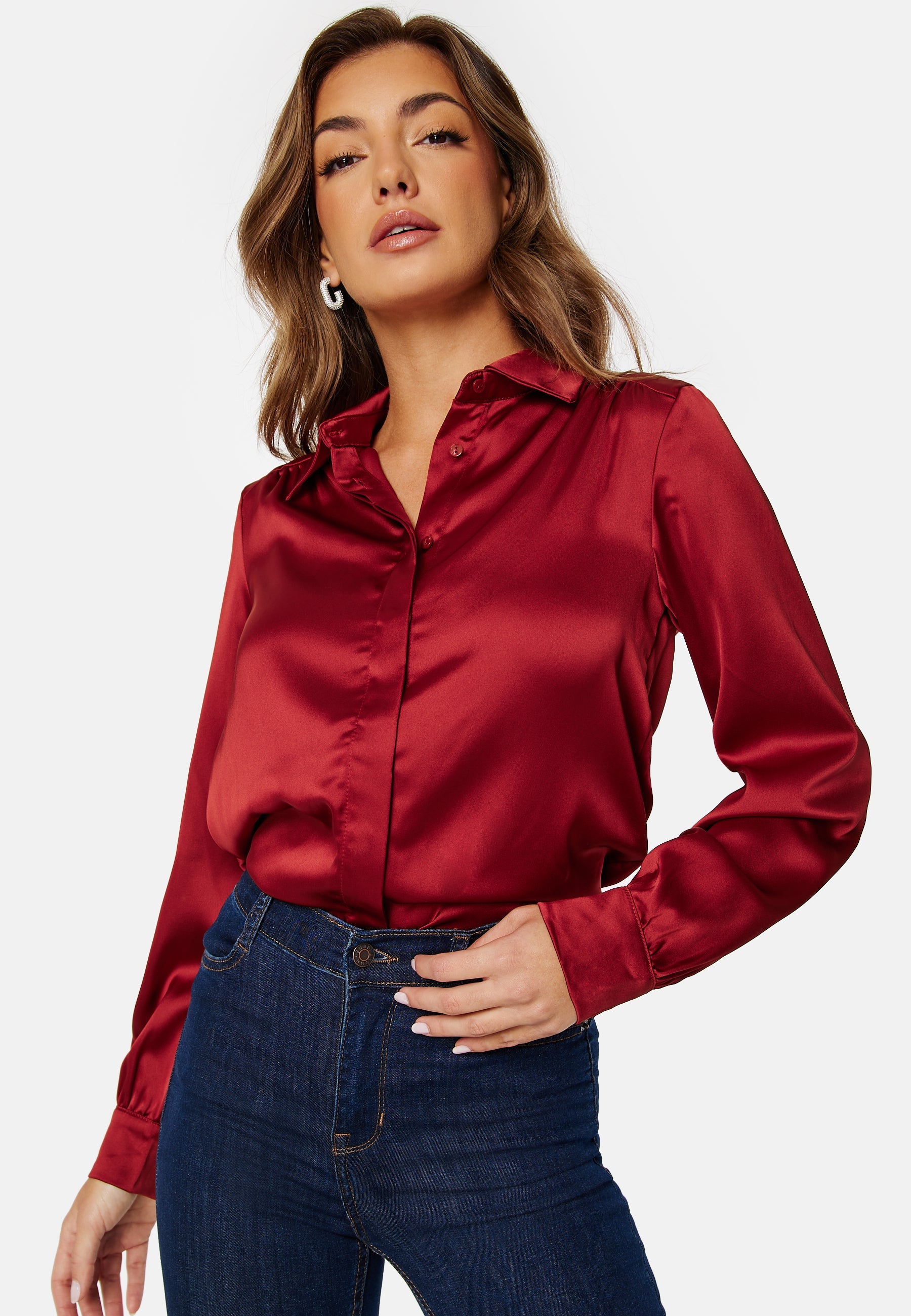 VILA Sateen L/S Shirt