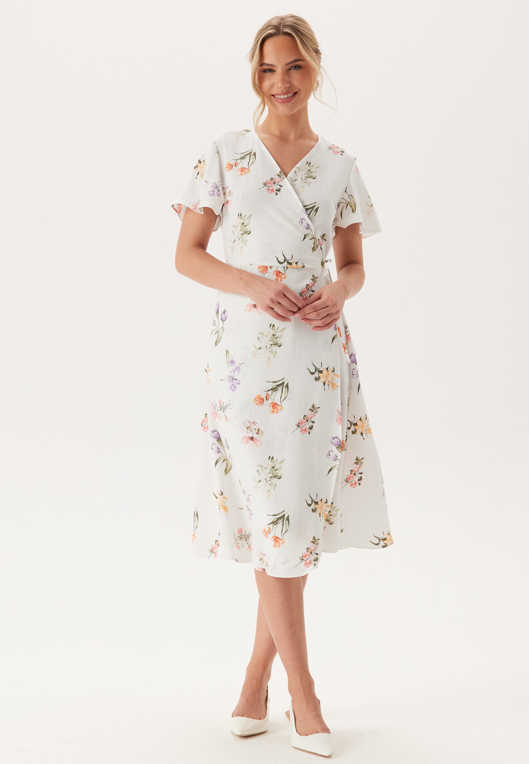 VILA Vilovie S/S Wrap Midi Dress