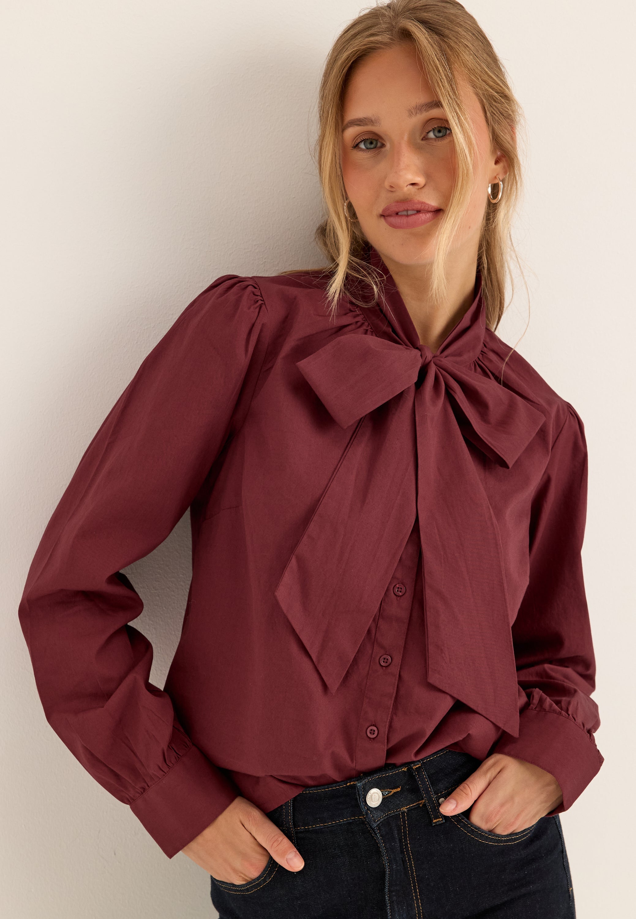 BUBBLEROOM Tie Detail Blouse
