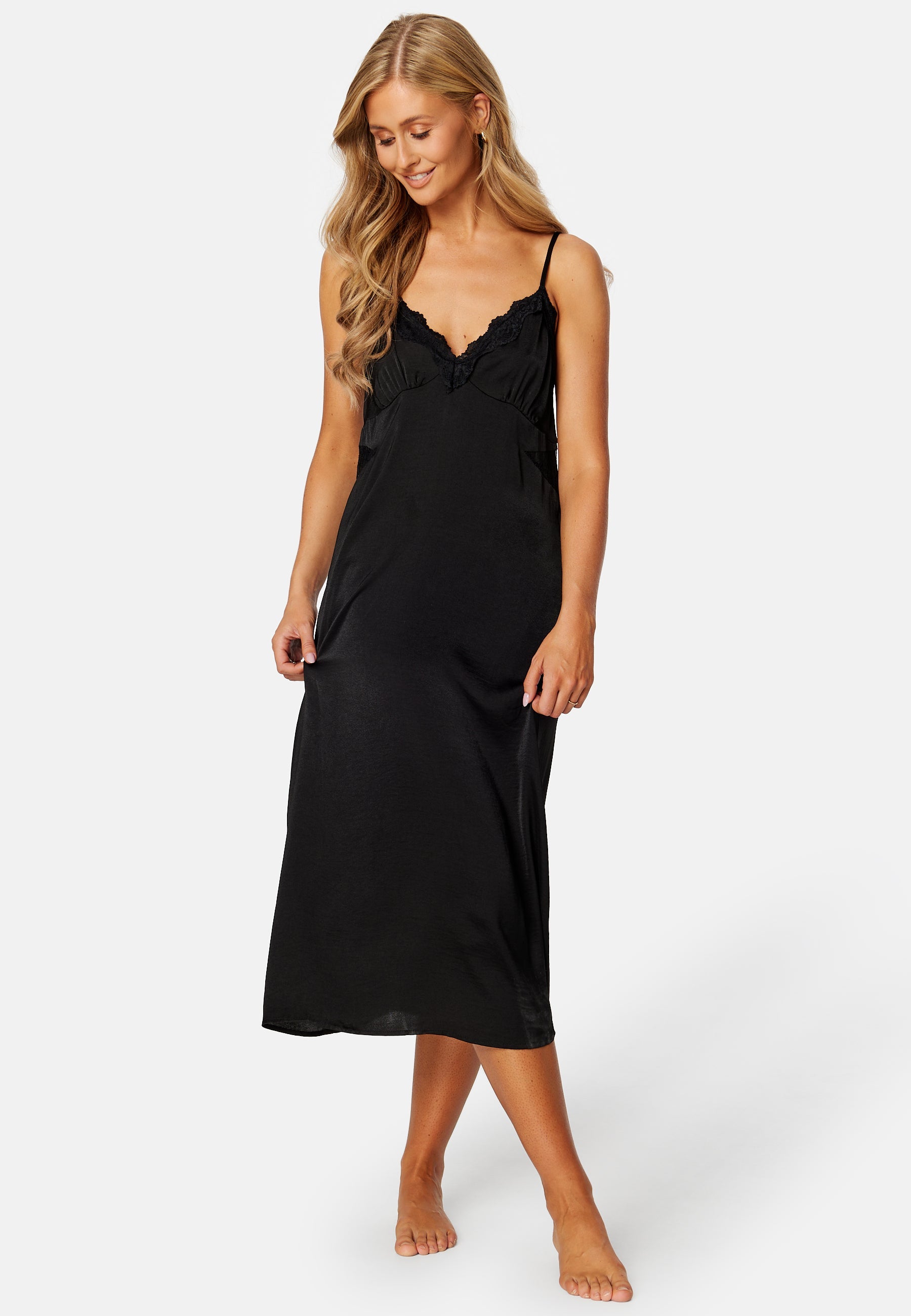 ONLY Ghita S/L Satin Lace Nighgown