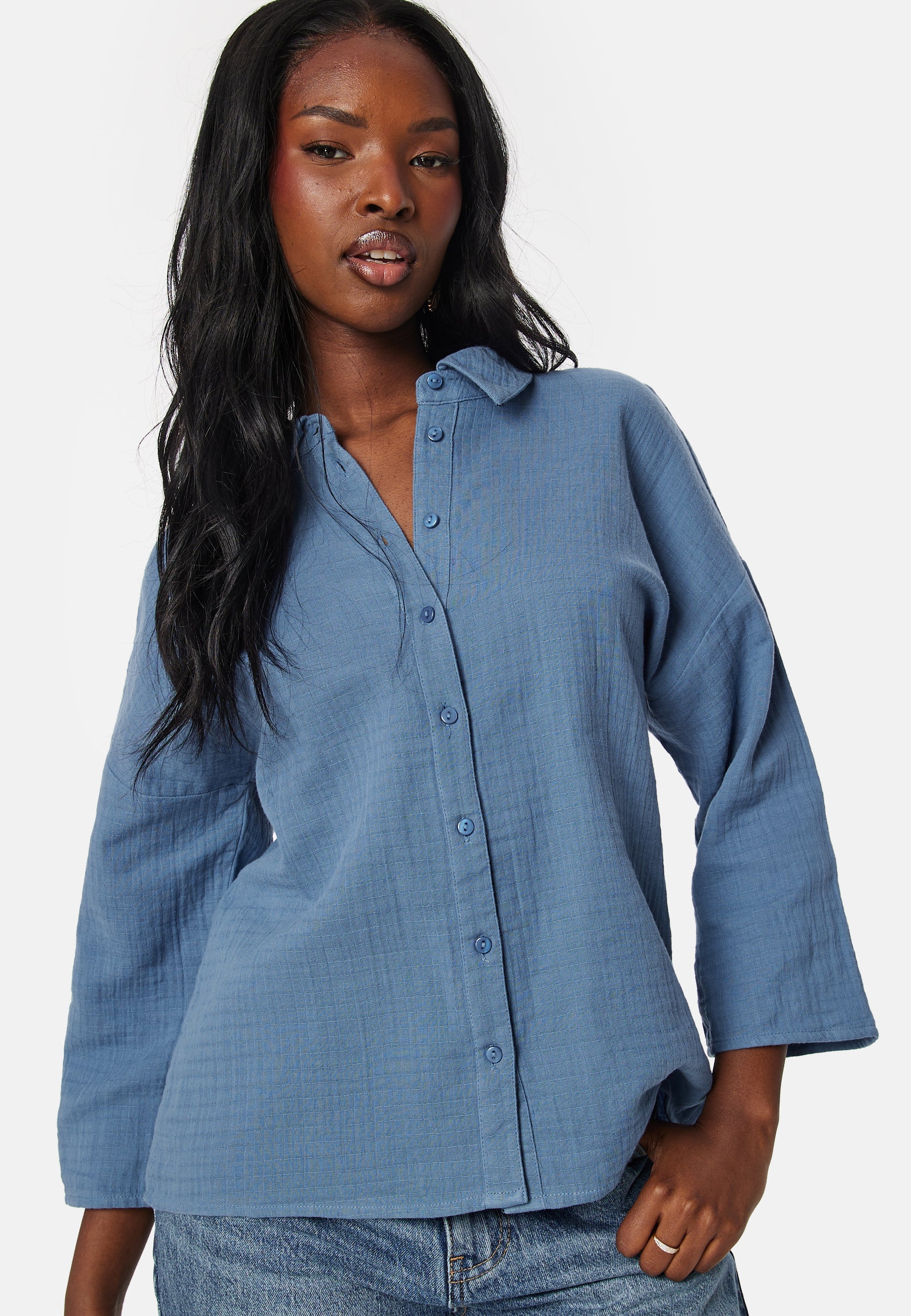 VILA Vilania button 3/4 shirt