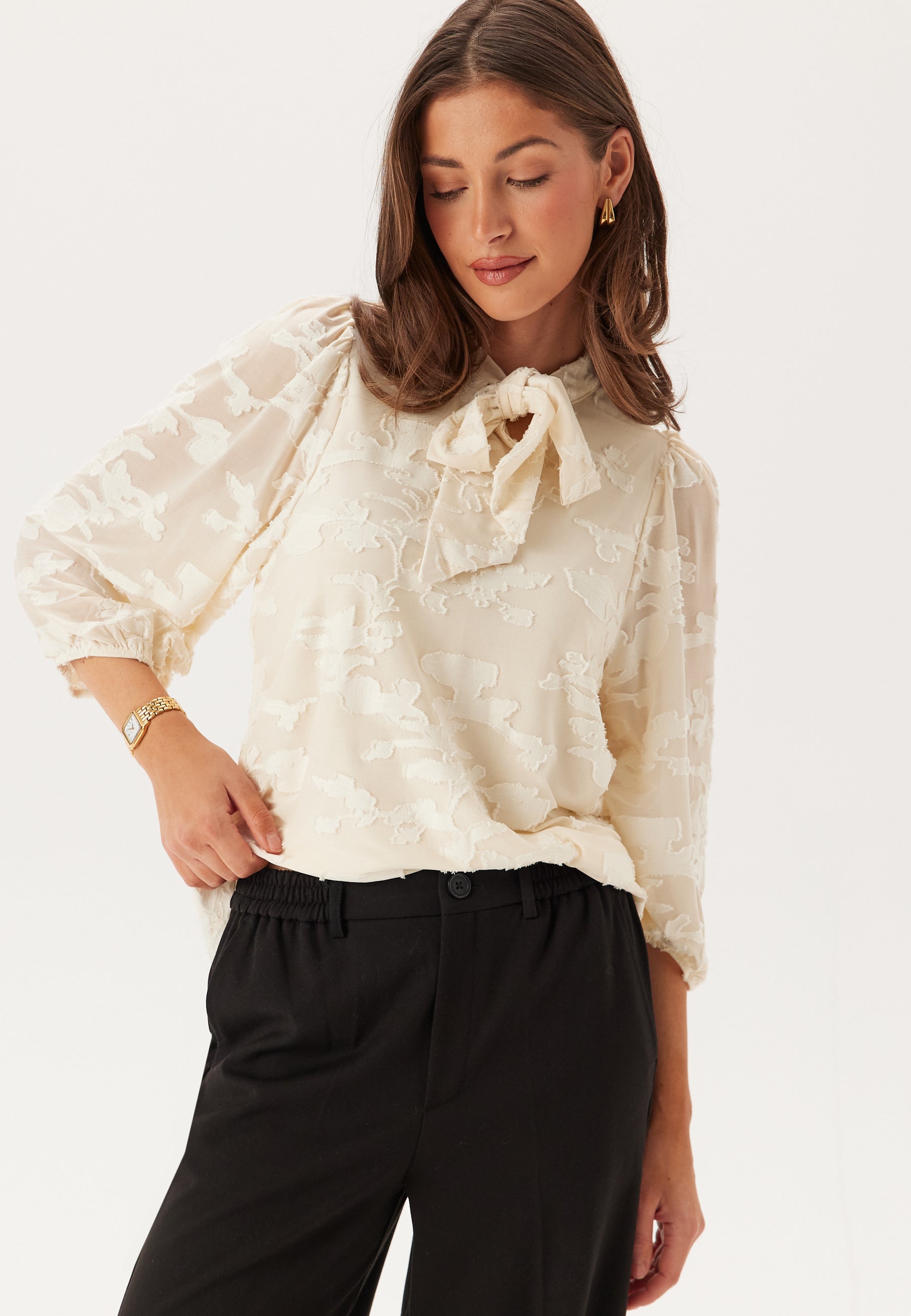 VILA Viharmonia Tie Neck 3/4 Top